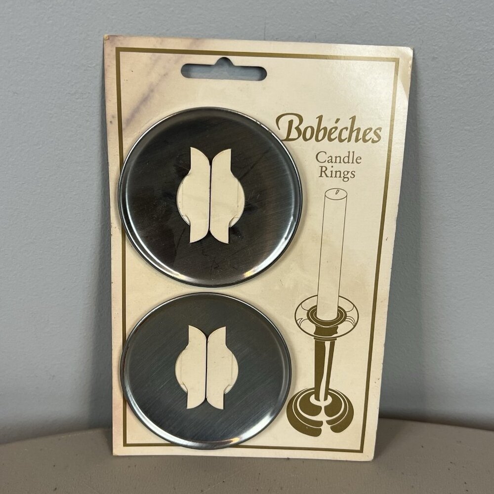 Bobeches Candle Rings Metal Silver‎ Tone Set of 2 Pier 1 Imports